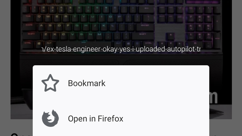 Share links between browsers on Android via the Share sheet.